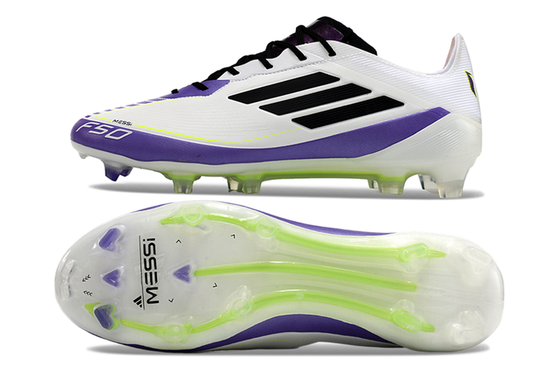 BOTA DE FUTBOL ADIDAS F50 ELITE FG - BLANCO/AZUL - Messi